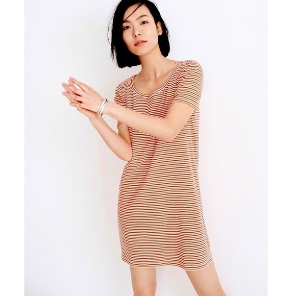 Madewell Dresses & Skirts - Madewell Swingy Tee Dress in Stripe Women’s Size M Cotton Casual Stretchy Comfy